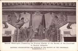 Washington Presenting Original Charter to Lafayette, Society of the Cincinnati Postcard