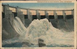 Gatun Spillway in Operation Postcard