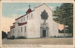 Sacred Heart Catholic Church Dodge City, KS Postcard Postcard Postcard