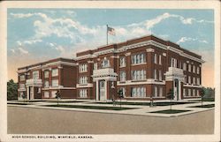 High School Building Postcard