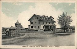 Scene at American Indian Institute Postcard