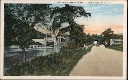 Lift Lock barge Canal Little Falls, NY Postcard Postcard Postcard
