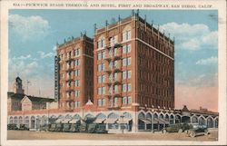 Pickwick Stage Terminal and Hotel, First and Broadway Postcard