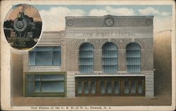 New Station of the C.R.R. of New Jersey Postcard
