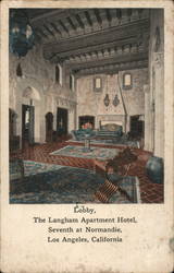 Lobby, Langham Apartment Hotel, Seventh at Normandie Postcard