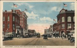 Main Street, Looking West From Washington Postcard