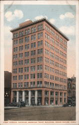 First Avernue Showing American trust Building Cedar Rapids, IA Postcard Postcard Postcard