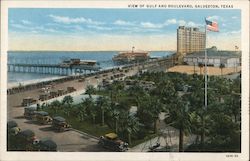 View of Gulf and Boulevard Postcard