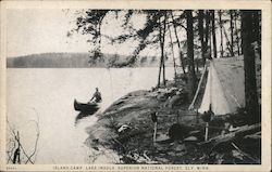 Island Camp, Lake Insula, Superior National Forest Postcard