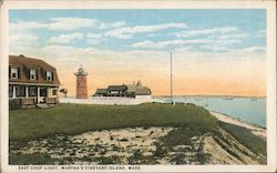 East Chop Light, Martha's Vineyard Island Oak Bluffs, MA Postcard Postcard Postcard