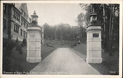 Entrance to Sayre Park, Lehigh University Postcard