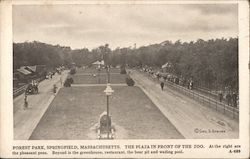 The Plaza in Front of the Zoo Forest park Springfield, MA Postcard Postcard Postcard