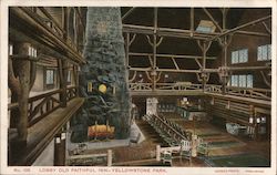 Lobby, Old Faithful Inn Yellowstone National Park, WY Haynes Photo Postcard Postcard Postcard