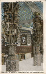 Pyramids of Crutches in the Basilica, Ste. Anne de Beaupre Postcard