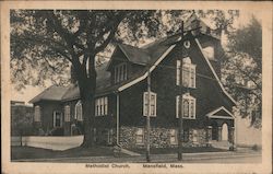 Methodist Church Mansfield, MA Postcard Postcard Postcard