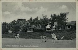 Cottages and Beach Postcard