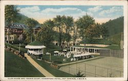 Club House and Tennis Court, Homestead Hotel Postcard
