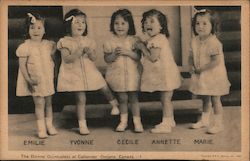 Dionne Quintuplets - Emilie, Yvonne, Cecile, Annette, Marie Postcard