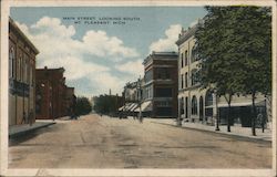 Main Street Looking SOuth Mount Pleasant, MI Postcard Postcard Postcard