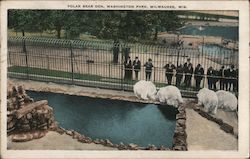 Polar Bear Den Washington park Milwaukee, WI Postcard Postcard Postcard