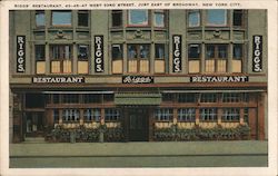 Rigg's Restaurant, West 33rd East of Broadway Postcard