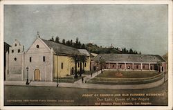 Front of Church and Old Fathers' Residence Our Lady, Queen of the Angels Los Angeles, CA Postcard Postcard Postcard