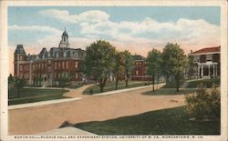 Martin Hall, Science Hall and Experiment Station, University of West Virginia Postcard