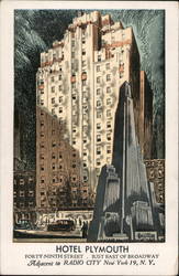 Hotel Plymouth New York, NY Postcard Postcard Postcard