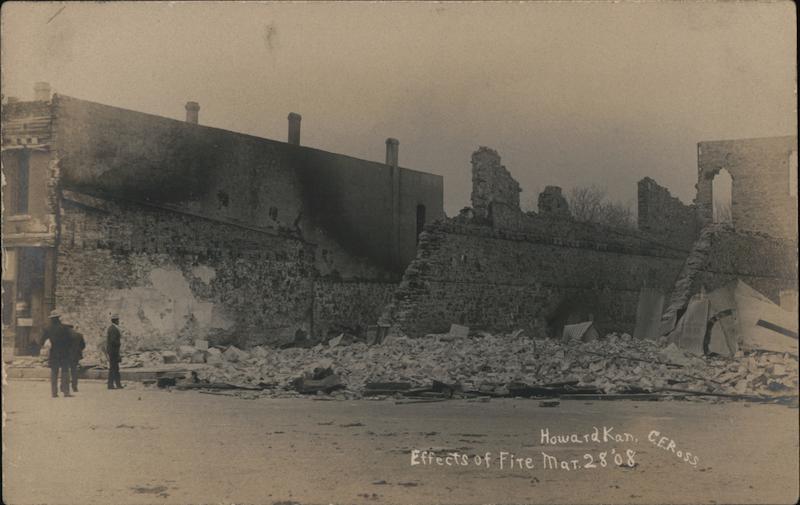 Effects of Fire March 28, 1908 Howard Kansas C.E. Ross