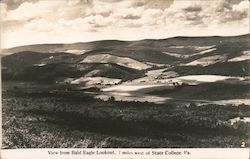 View from Bald Eagle Lookout, 7 miles west of State College, PA Postcard