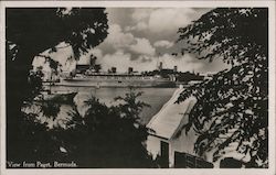 View from Paget, Bermuda With a Cruise Ship Docked Postcard