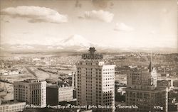 Mt. Rainier in Background from Top of Medical Arts Building Tacoma, WA Postcard Postcard Postcard