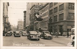 Street Scene from Seattle, Washington Postcard