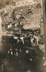 Large Group Watching Boxing Match Postcard