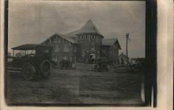 Newly-built Church, Old Cars Buildings Postcard Postcard Postcard