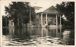 Flooded New Christian Church 1928 Winfield, KS Postcard Postcard Postcard