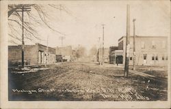 Michigan Street north from B&O S.W. Railroad Tower Hill, IL Postcard Postcard Postcard