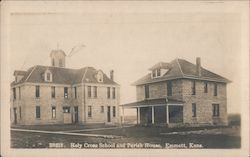 Holy Cross School and Parish House Emmett, KS Postcard Postcard Postcard