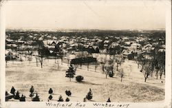 View from Hill in Winter 1917 Winfield, KS Postcard Postcard Postcard