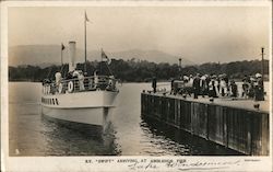 S.Y. "Swift" Arriving at Ambleside Pier Postcard