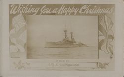 Wishing you a Happy Christmas from H.M.S. Collingwood Postcard