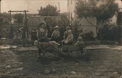 Children with Goat Cart Postcard
