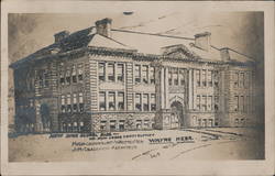 Wayne High School Under Construction Postcard
