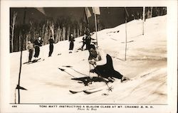 Toni Matt Instructing a Slalom Skiing Class at Mt. Cranmore North Conway, NH Bray Postcard Postcard Postcard