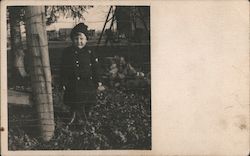 Boy Behind Wire Fence Children Postcard Postcard Postcard