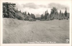 Stevens Pass Highway in Winter Postcard