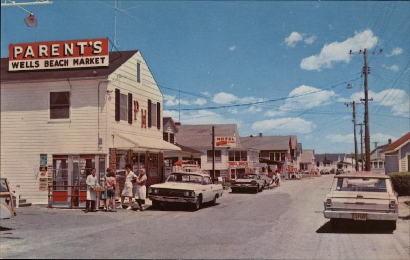 A view of part of the Business District on Atlantic Avenue, Wells Beach, Maine