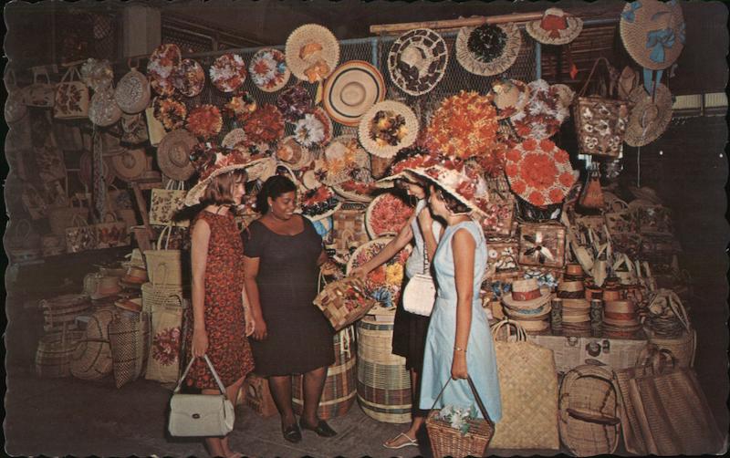 Straw Section, Victoria Crafts Market Kingston, Jamaica Postcard