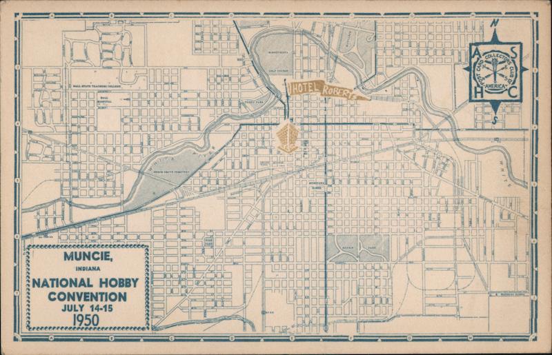 National Hobby Convention 1950 Muncie Indiana Post Card Clubs, Collecting, Deltiology