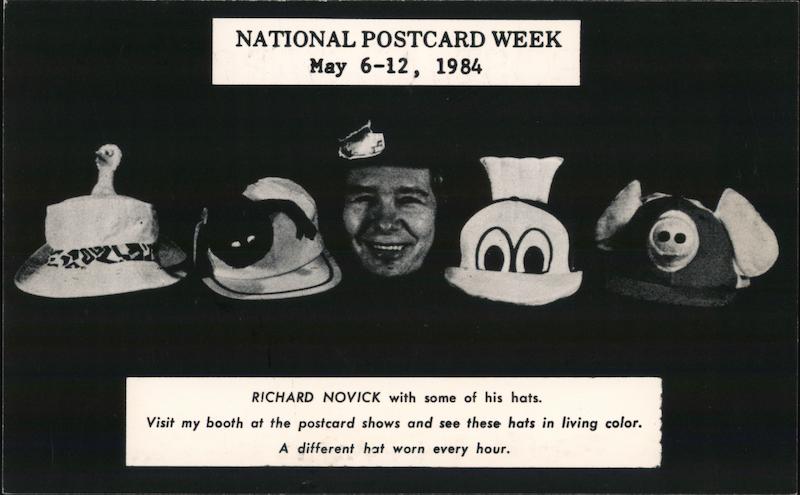 Richard Novick Hats, National Postcard Week 1984 Post Card Clubs, Collecting, Deltiology